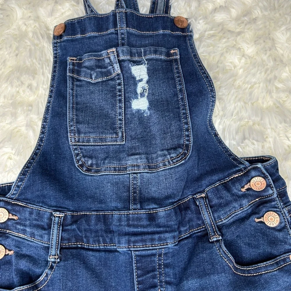 Justice Blue Jumpsuit with Distressed Details